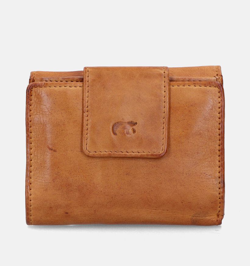 Bear Design Porte-monnaie &agrave; rabat en Cognac pour femmes, hommes (375823)