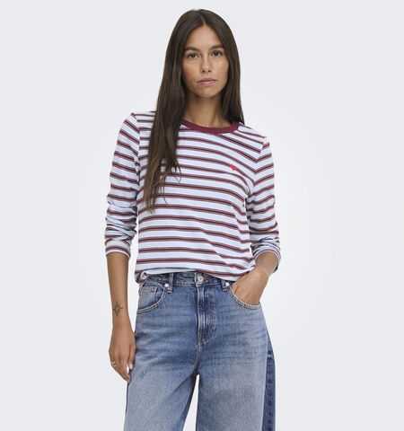JDY T-shirts Wit/Blauw