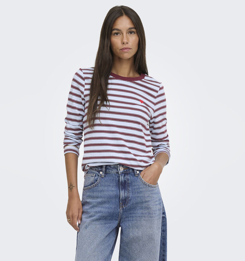JDY Pisa Blauwe T-shirt met Lange Mouwen voor dames (382065)