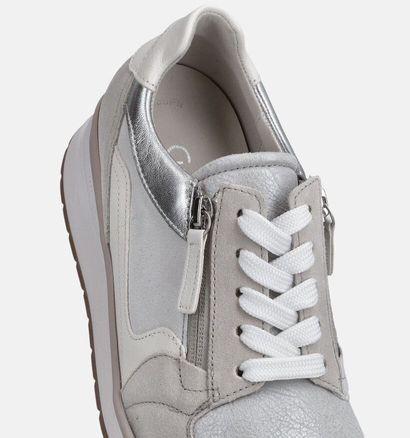 Gabor Witte/Lichtgrijze Sneakers voor dames (368355) - geschikt voor steunzolen