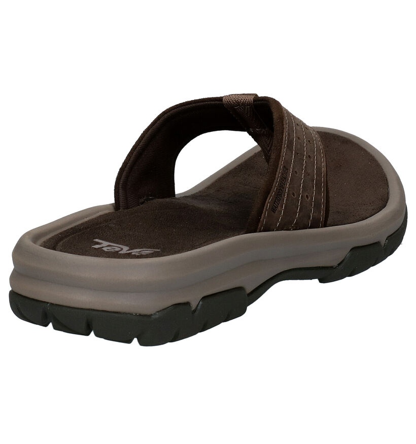 Teva Langdon Flip Bruine Teenslippers in leer (289135)