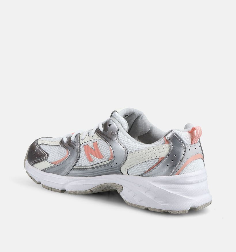 New Balance 530 Zilveren/Zalmroze Sneakers voor meisjes (375229) - geschikt voor steunzolen
