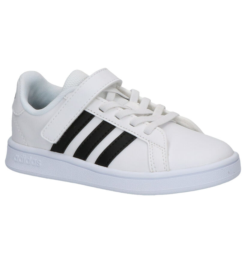 adidas Grand Court C Witte Sneakers voor jongens (318923)