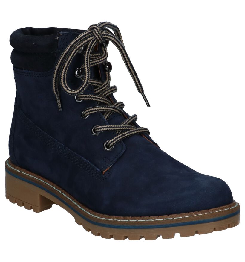 Donkerblauwe Veterboots Dazzle in nubuck (223952)