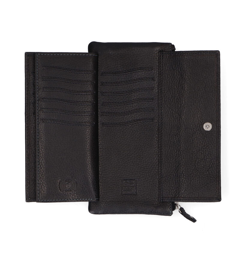 Crinkles Porte-monnaie zippé en Noir pour femmes (340496)