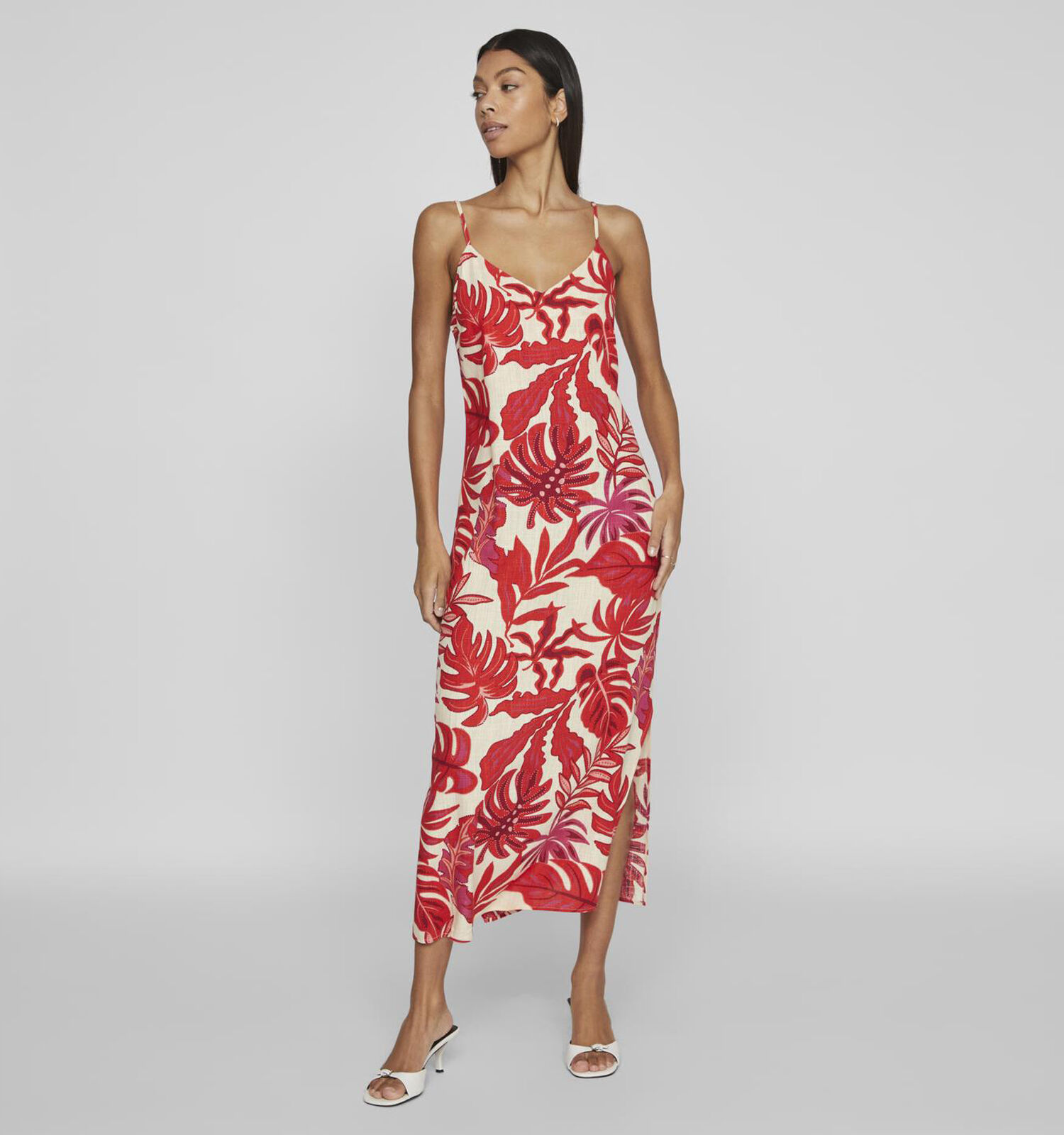 Robe rouge vila outlet