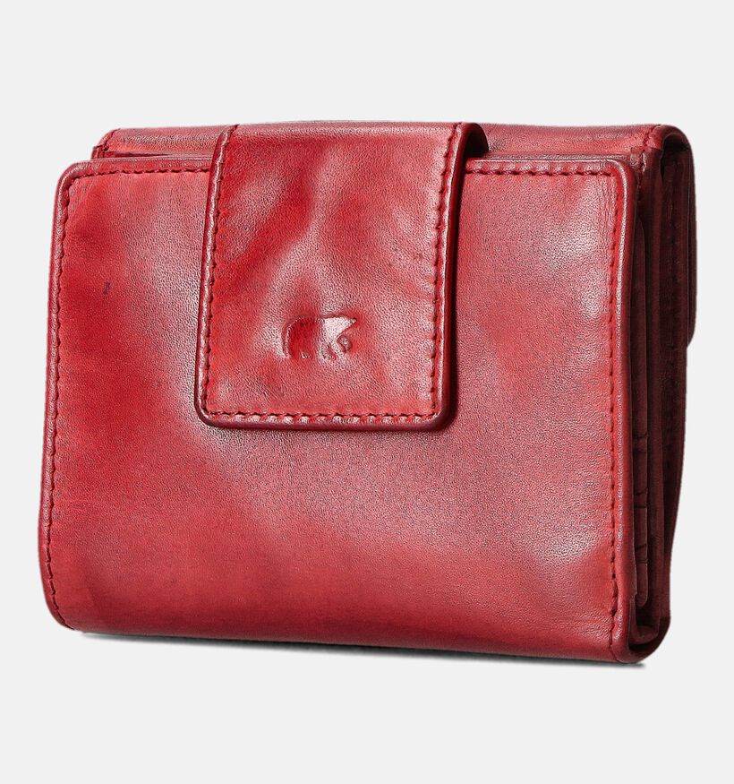 Bear Design Porte-monnaie à rabat en Rouge pour femmes (358868)
