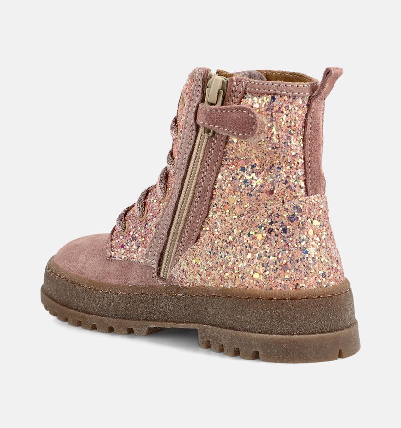 STONES and BONES Blesa Boots &agrave; lacets en Rose pour filles (381395) - pour semelles orthop&eacute;diques