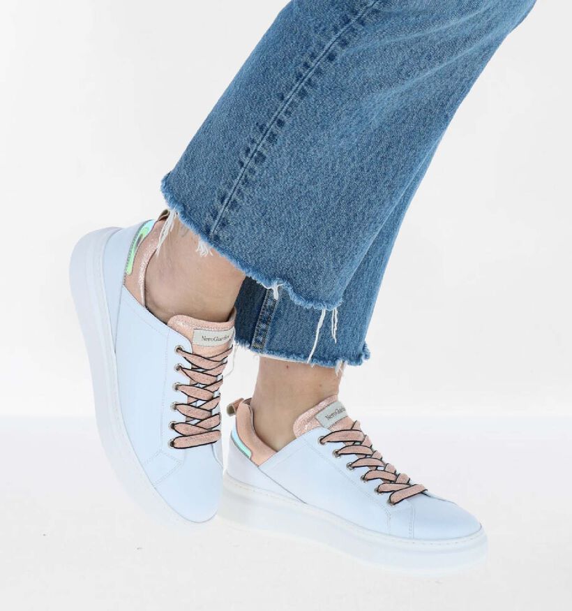 NeroGiardini Witte Veterschoenen voor dames (290052) - geschikt voor steunzolen
