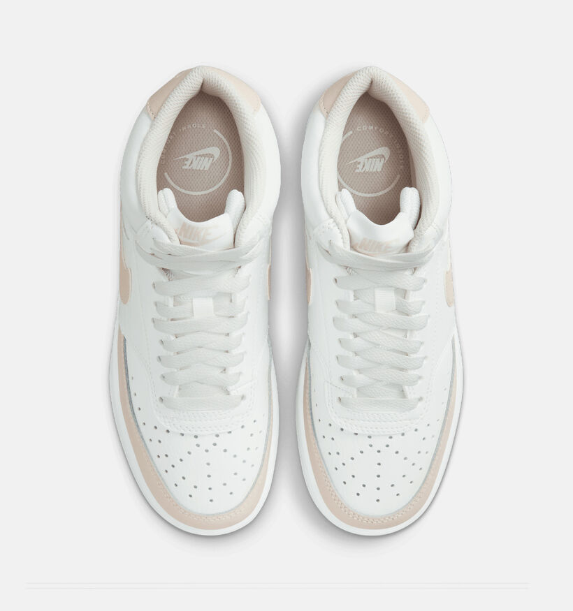 Nike Court Vision Mid Baskets en Blanc pour femmes (347834) - pour semelles orthopédiques