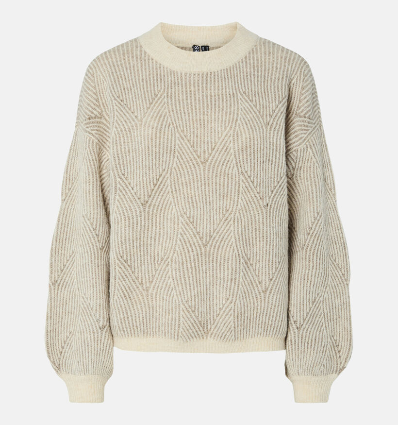 Pieces Jenna O-Neck Pull en Beige pour femmes (378351)