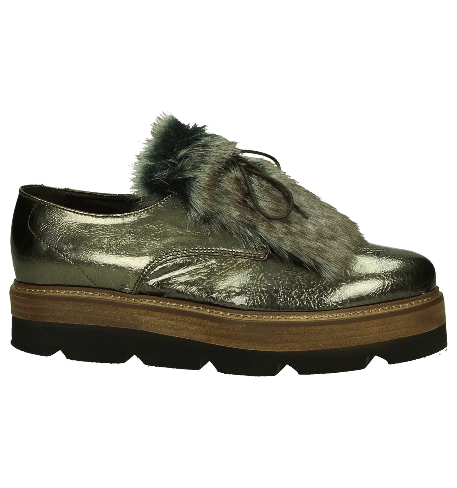 Bronzen Sergio Turri Veterschoenen met Bontje Dames Lage schoenen Online op TORFS.BE