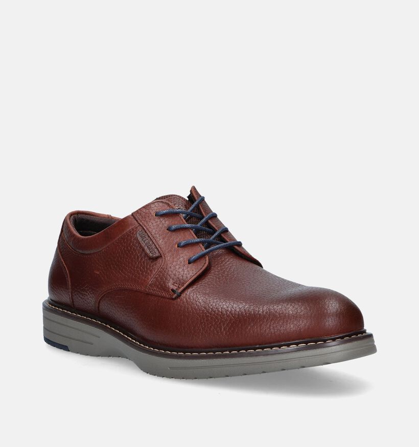 Bullboxer Cognac Veterschoenen voor heren (358648) - geschikt voor steunzolen