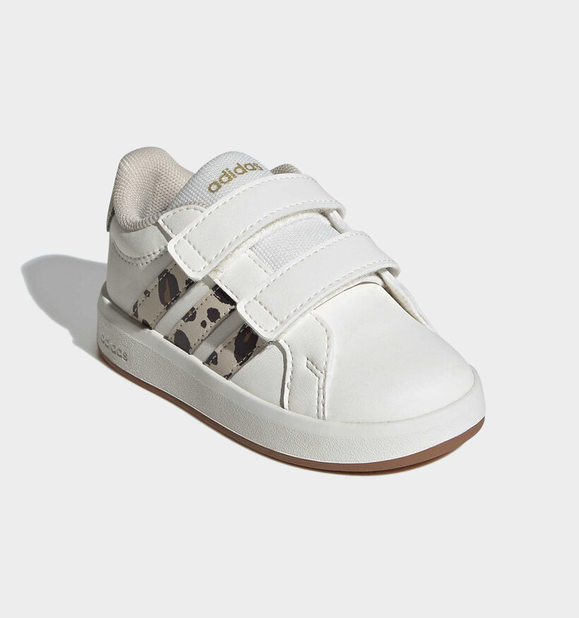 adidas Grand Court 3.0 Witte/Leopard Sneakers voor meisjes (366993) - geschikt voor steunzolen