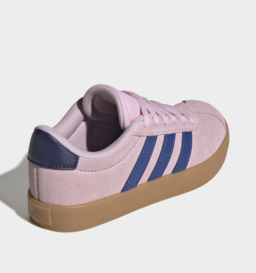 adidas VL Court 3.0 Roze/Blauwe Sneakers voor meisjes (372711) - geschikt voor steunzolen