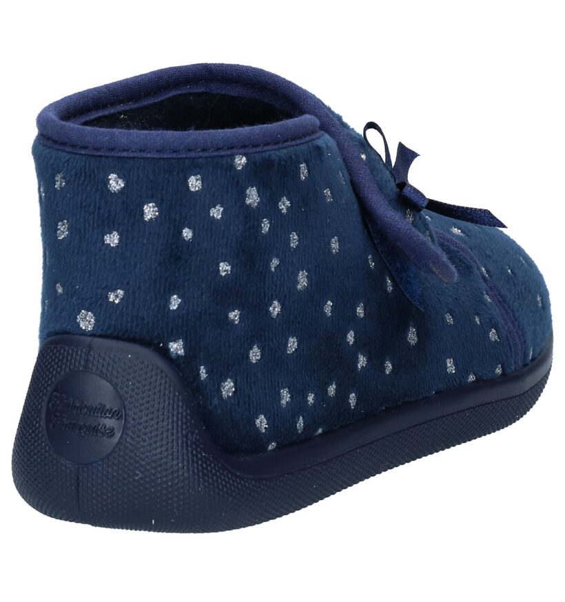 Milo & Mila Blauwe Pantoffels in stof (283934)