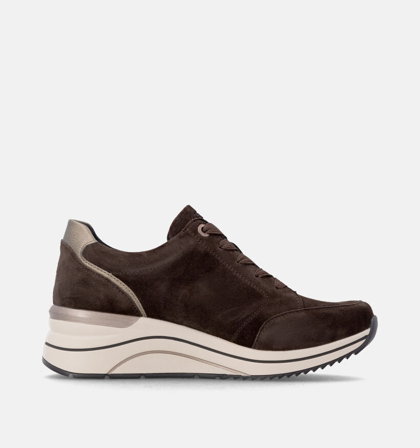 Remonte Chocoladebruine Rits-Veterschoenen met Sleehak voor dames (376594) - geschikt voor steunzolen