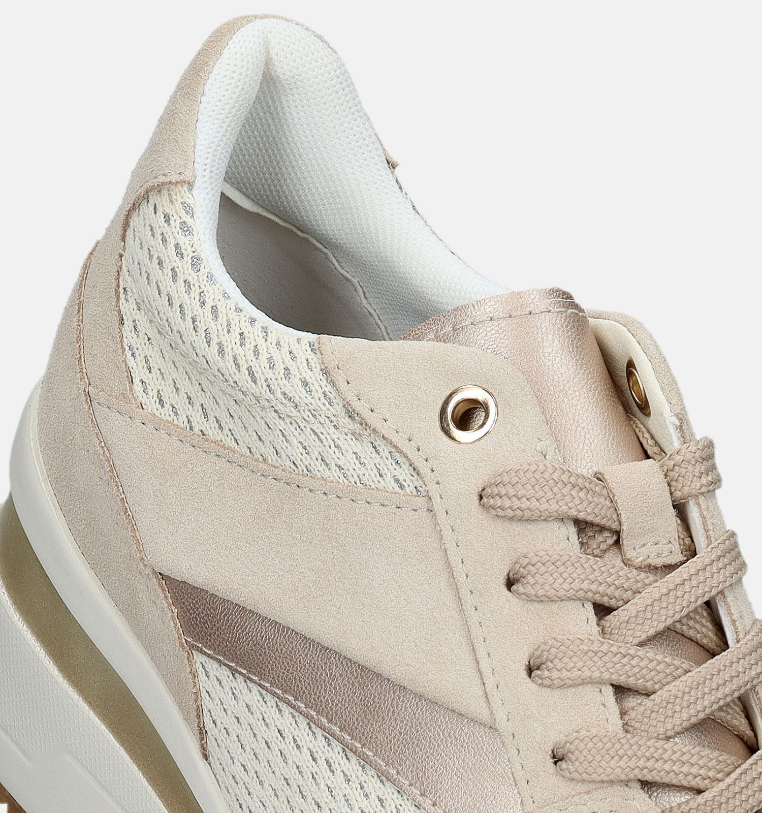 Geox Zosma Baskets avec talon compense en Beige Femmes Baskets en ligne sur TORFS.BE