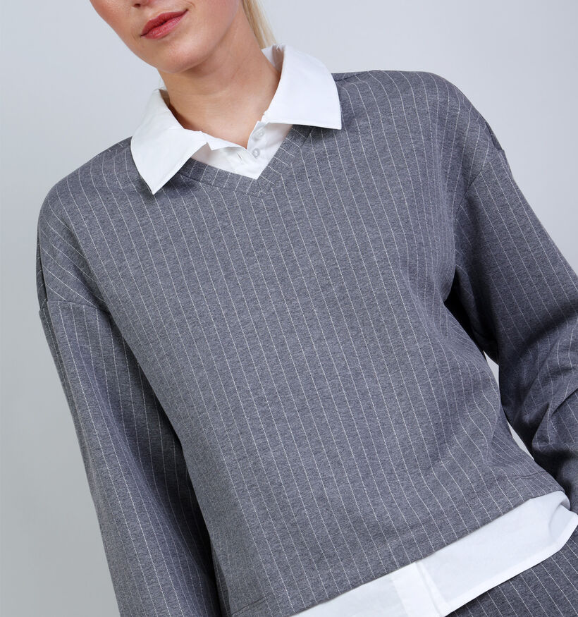 Vila Viarlessa Collar Grijze Pull voor dames (368124)
