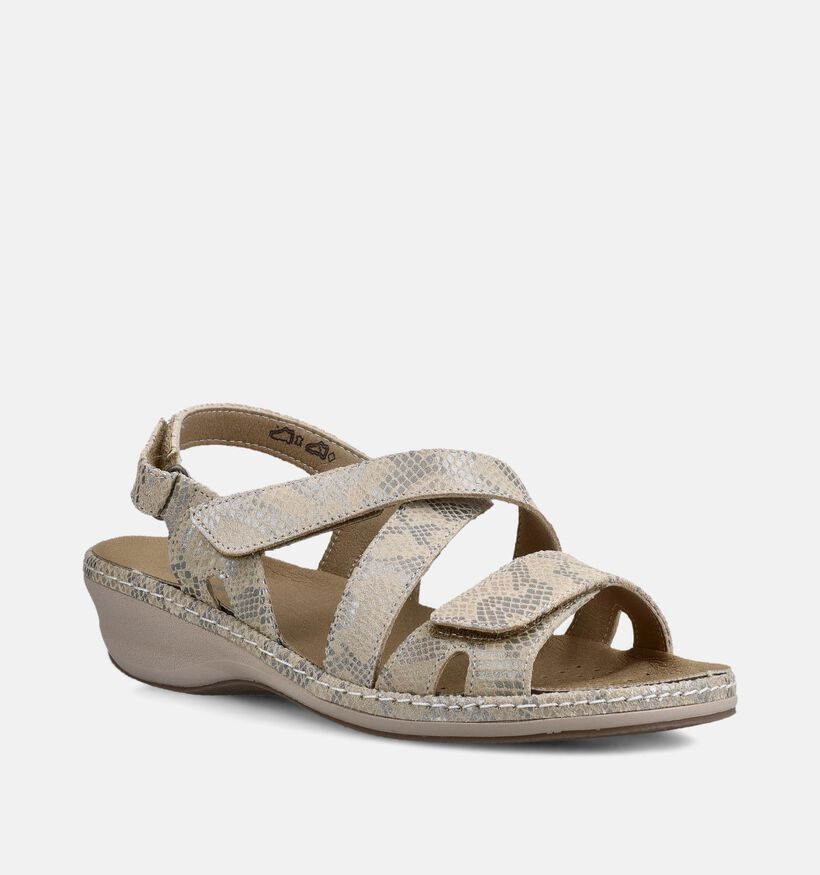 Hush Puppies Regin Beige Sandalen voor dames (370585) - geschikt voor steunzolen