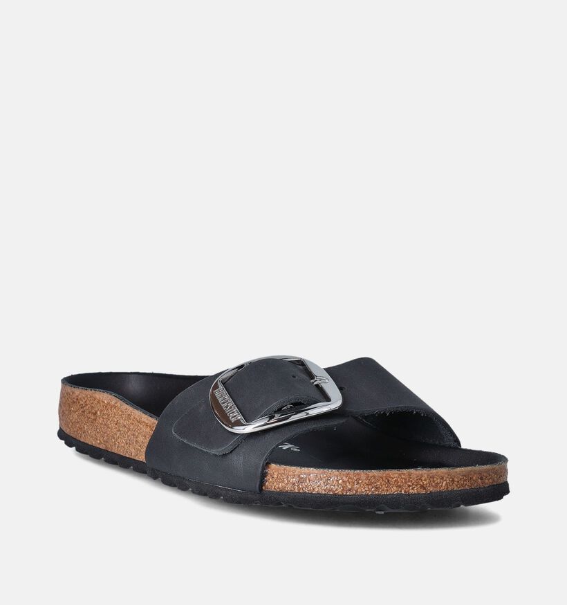 Birkenstock Madrid Big Buckle Zwarte Slippers voor dames (357609)