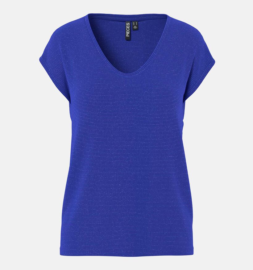 Pieces Billo Tee Lurex Blauwe T-shirt voor dames (361143)