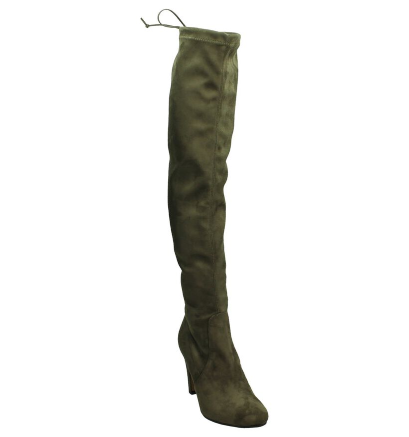 Taupe Les Autres Overknee Laars in daim (196582)