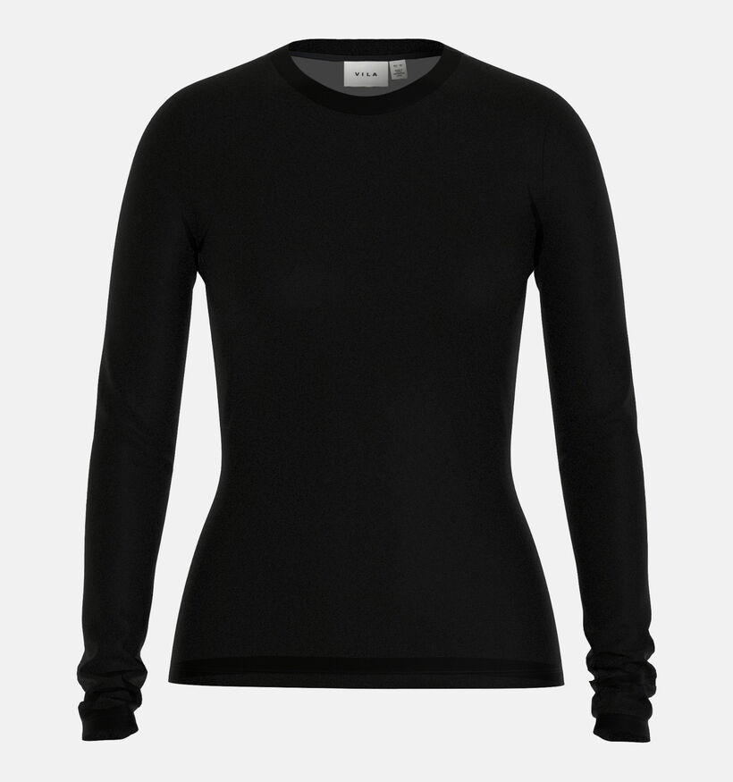 Vila Voletteis Zwarte T-shirt met Lange Mouwen Vila Voletteis Zwarte T-shirt met Lange Mouwen voor dames (366145)