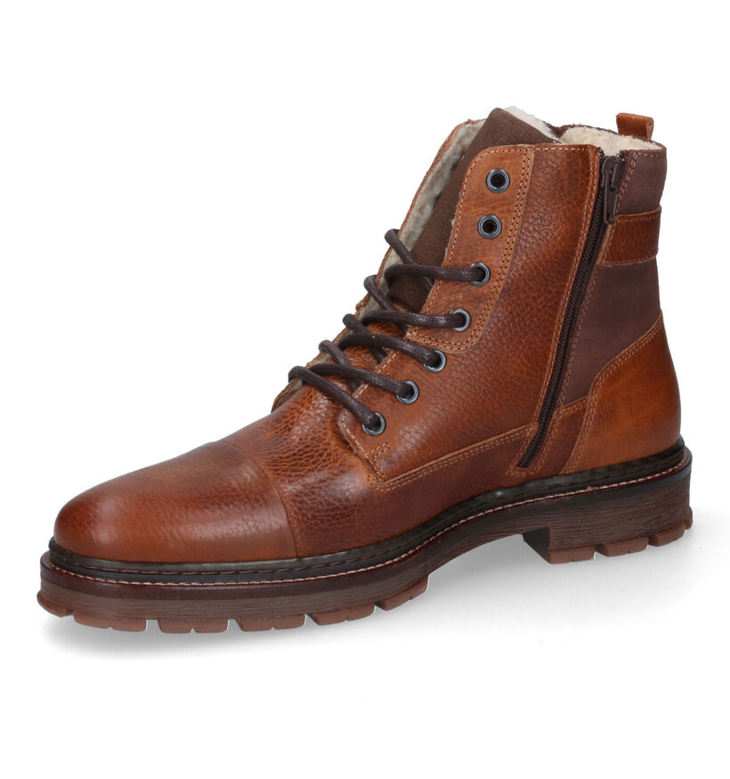 Bullboxer Cognac Veterboots voor heren (318458) - geschikt voor steunzolen