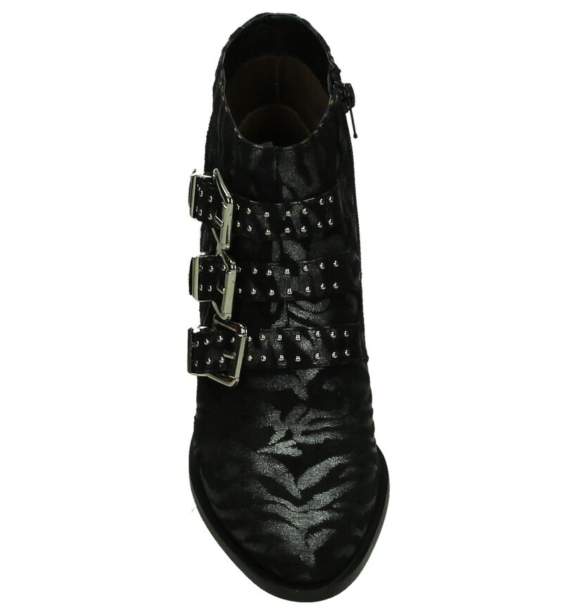 Vanessa Wu Zwarte Boots met Zebraprint, , pdp