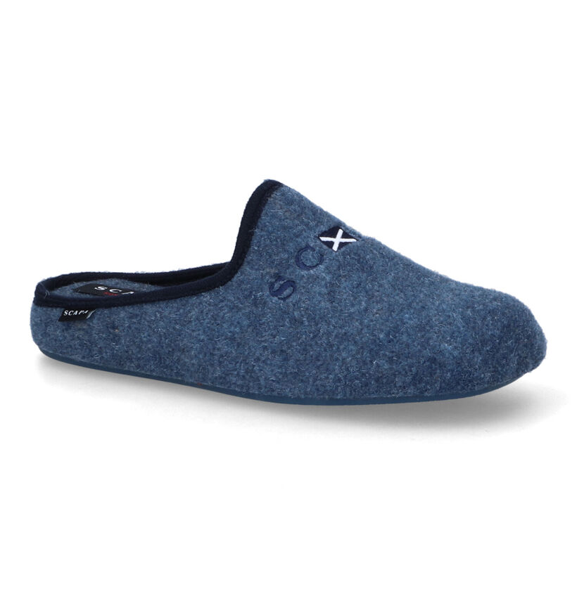 Scapa Blauwe Pantoffels in stof (317113)