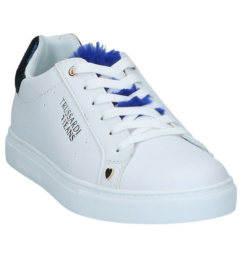 Trussardi Jeans Witte Geklede Sneakers, , pdp