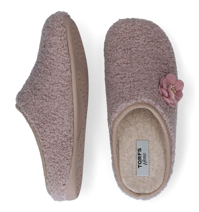Torfs Home Pantoufles ouvertes en Rose en faux fur (299844)
