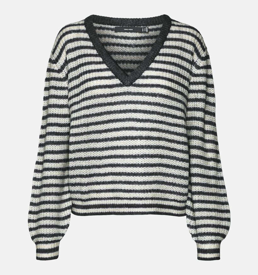 Vero Moda Earth Pull rayé en Noir pour femmes (346141)