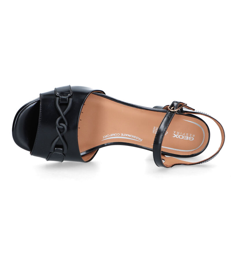 Geox Genziana Mid Zwarte Sandalen in leer (326666)