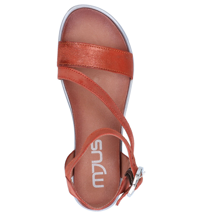 Mjus Sandales plates en Orange en nubuck (272846)