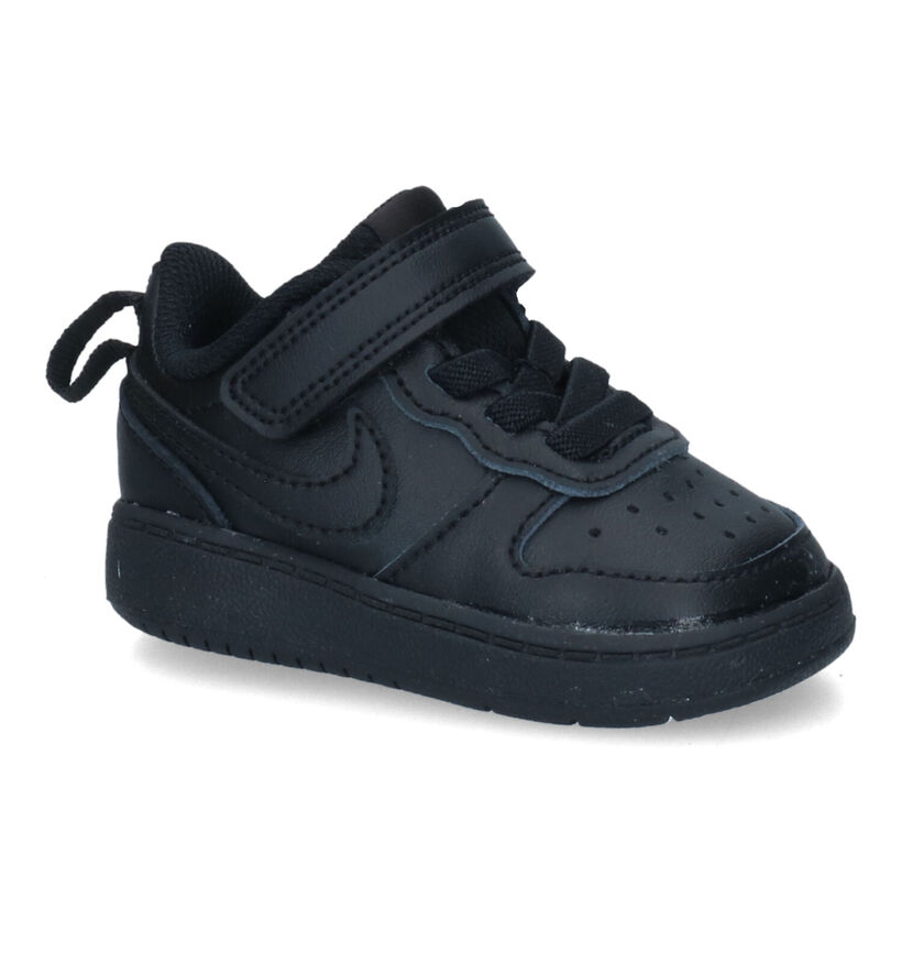Nike Court Borough Baskets en Noir en cuir (302142)