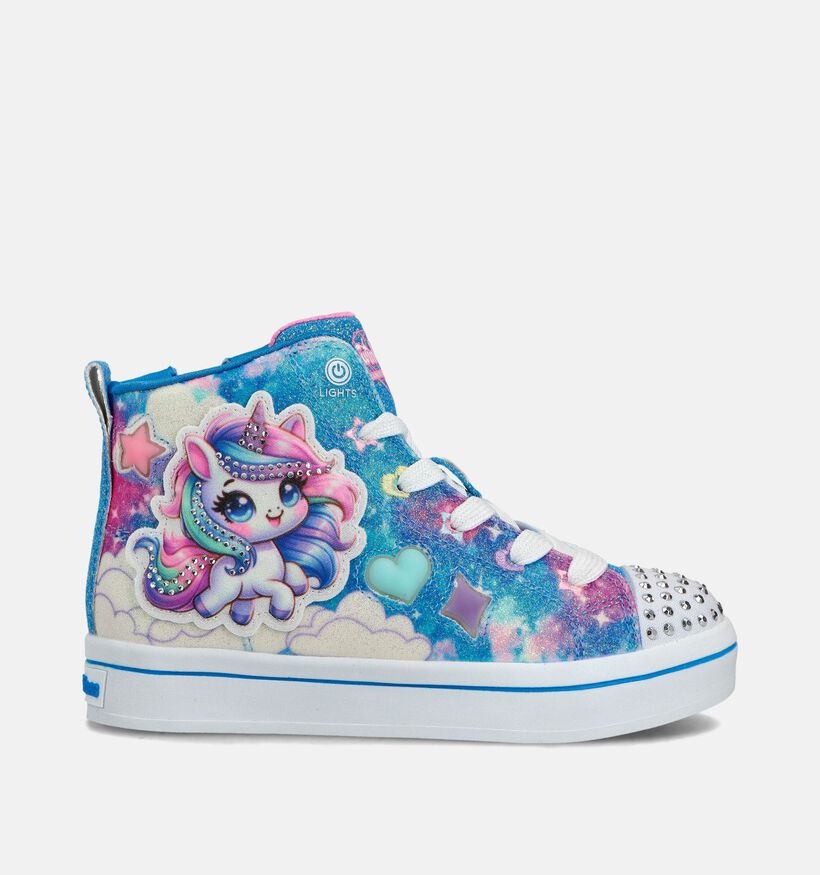 Skechers Twi-Lites 2.0 Baskets montantes en Bleu pour filles (360981) - pour semelles orthopédiques