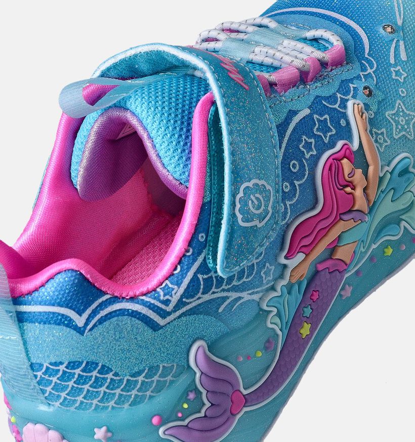 Skechers S-Lights Mermaid Dreams Baskets en Bleu pour filles (361554)