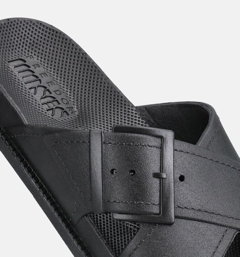 Freedom Moses Cross Basic Claquettes en Noir pour femmes (370841)