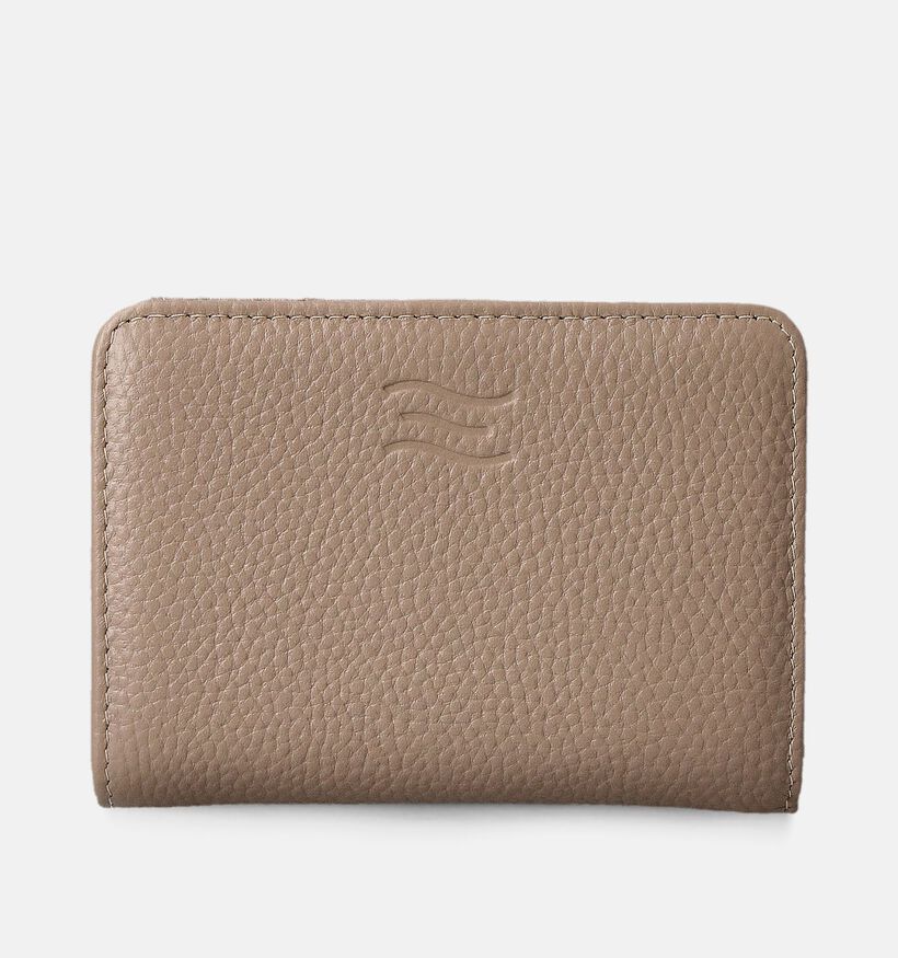 Crinkles Porte-monnaie zippé en Taupe pour femmes (358083)
