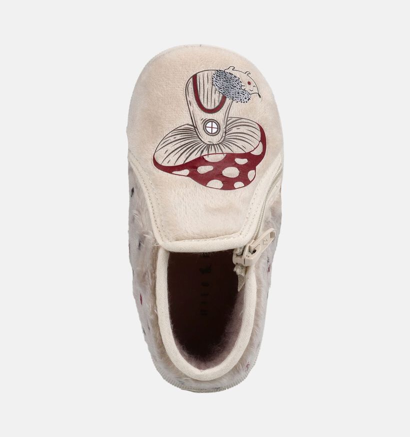 Milo & Mila Graff Pantoufles pour b&eacute;b&eacute; en Ecru pour filles (381102) - pour semelles orthop&eacute;diques