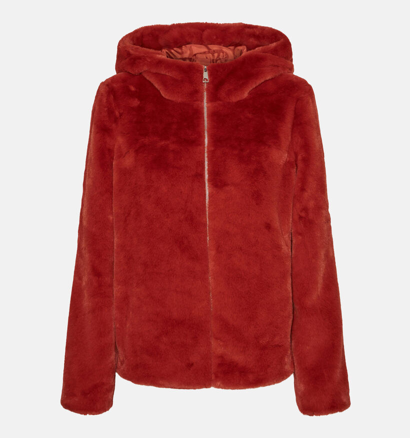 Vero Moda Sonjahoodie Rode Faux fur jas voor dames (329014)