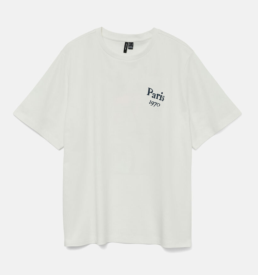 Vero Moda Vera Caty T-shirt Paris en Blanc pour femmes (367197)