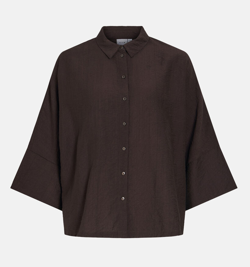 Vila Sara Back Detail Chemise en Marron fonc&eacute; pour femmes (379770)