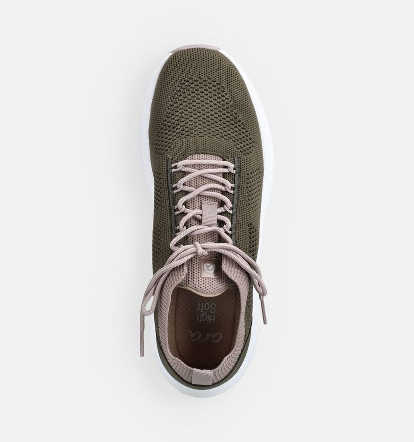 Ara Kakigroene Veterschoenen Extra Breed voor heren (373260) - geschikt voor steunzolen