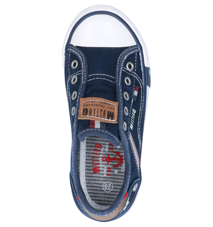 Mustang Baskets slip-on en Bleu foncé en textile (266489)