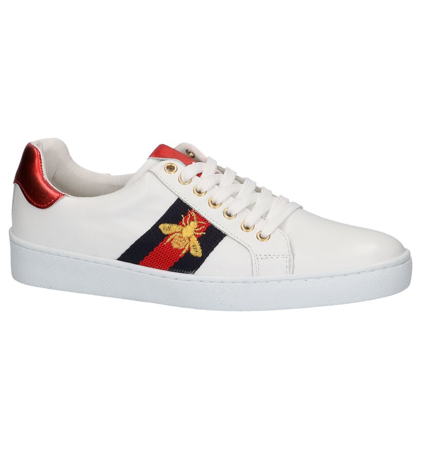 Via Limone Witte Sneakers met Tekening in leer (225878)