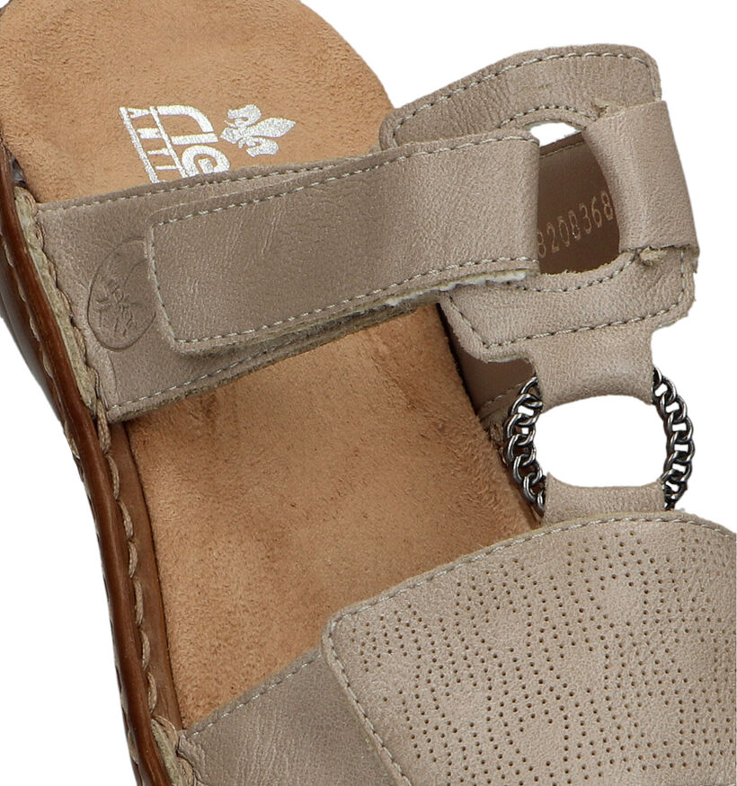 Rieker Taupe Slippers in kunstleer (323649)