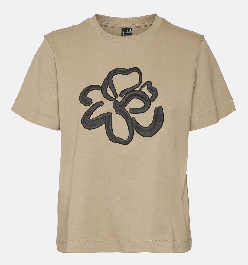 Vero Moda Caya Mette T-shirt en Brun pour femmes (349074)